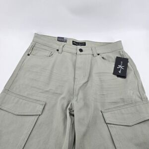 Marc Ecko Cargo Pants Mens Loose Fit Cotton Twill Vetiver Green 36x30 NWT